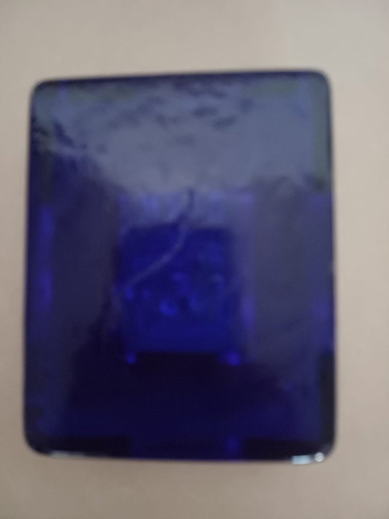 Vide-Poche / Cendrier / Plat à bibelots en verre bleu cobalt Erik Höglund pour Boda Glasbruk, années 1960 (photo 6 of 6)