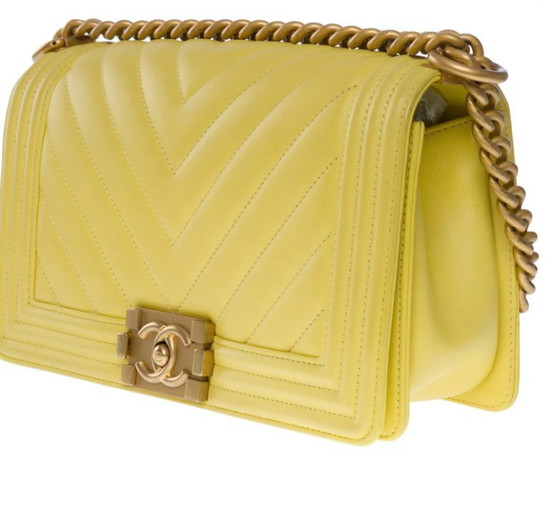 Image 1 of Borsa CHANEL Ragazzo in pelle gialla - 1012015