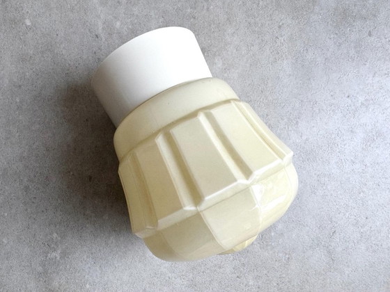 1x Plafonnier Thabur jaune pastel vintage / Lampe de plafond – Glass, Plastic (photo 2 of 5)