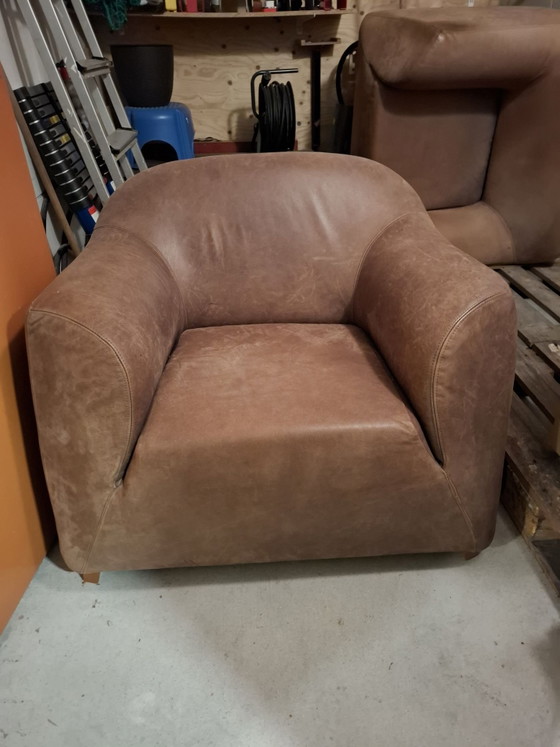 Comfortable armchair. (club) – Gelderland, Leather, Wood (photo 2 of 5)