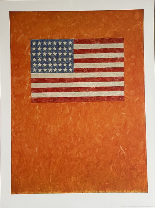 Jasper Johns (estadounidense, nacido en 1930), Bandera en Orange Field, 1957, Copyright Jasper John/Vaga, Nueva York/Vg Bild-Kun