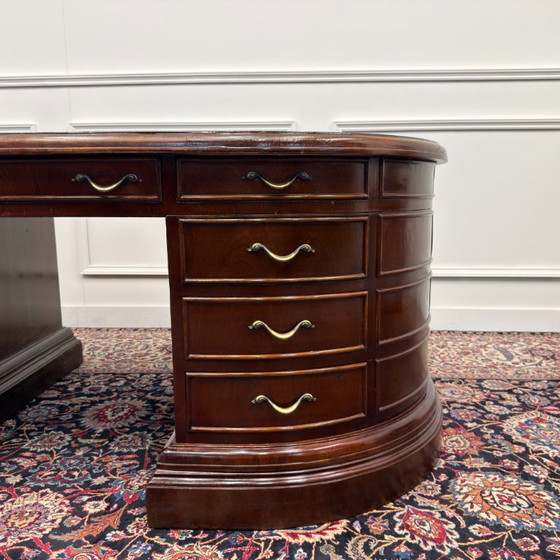 Grande Scrivania Ovale Classica Inglese – Scrivanie, Wood, Brass (photo 14 of 20)