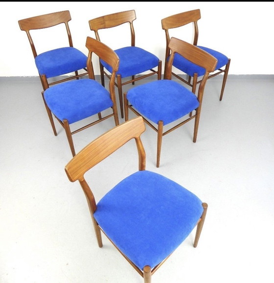 Image 1 of 6x Gustav Herkströter Stühle Lübke 1960er Mid Century