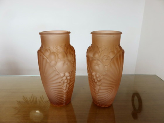 Coppia di Vasi Art Déco, Firmati Souchon Neuvesel, Francia, 1940 – Glass (photo 8 of 11)