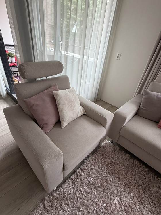 Nice 3-Seater Sofa + 2 Armchairs | Very Good Condition – Metal, Textile (photo 5 of 5)