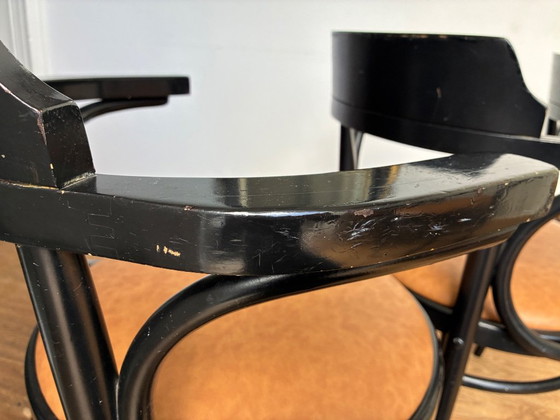 6x black Thonet style Armchairs with leather seat – Wood (photo 9 of 17)