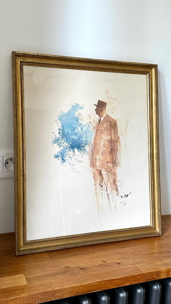 Image 1 of ILLUSTRAZIONE di de Gaulle su CARTA D'EPOCA