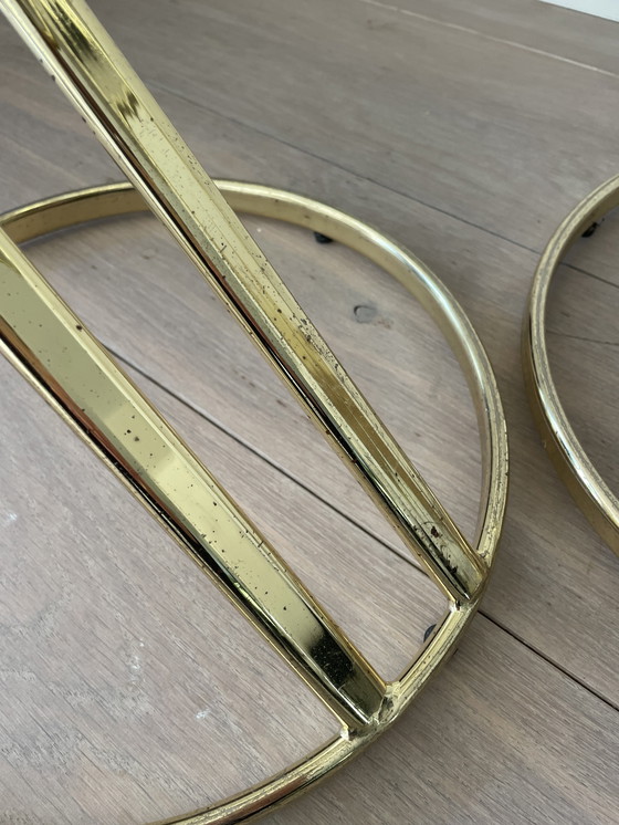 Image 1 of Beautiful set of two brass designer side tables