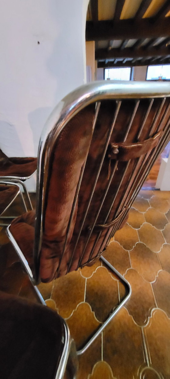 Image 1 of Set of 6 Gastone Rinaldi chairs (bordeaux)