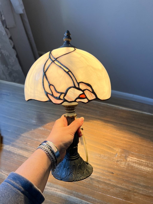 Vintage Tiffany style table lamp, small floor lamp