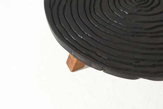 Image 1 of Vintage Artisan Round Tripod Coffee Table 1960s