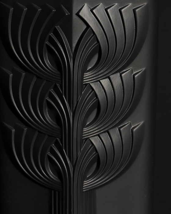 Image 1 of Rosenthal Rosemonde Nairac Bisque Porcelaine Vase Duo Tree Of Life Op-Art Noir & Blanc