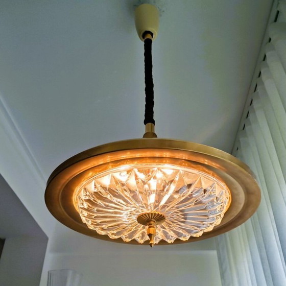 Image 1 of Lampada da pranzo retrattile color crema in stile Mid-Century Modern