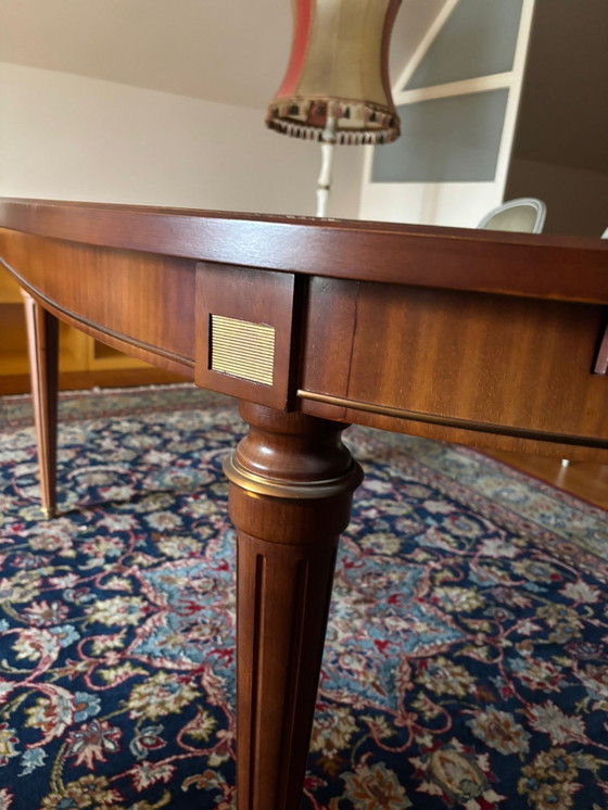 Image 1 of Louis XVI style oval table with 6 chairs