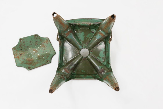 Image 1 of Set of 4 Vintage Green Model A Chairs from Tolix, France, 1950s