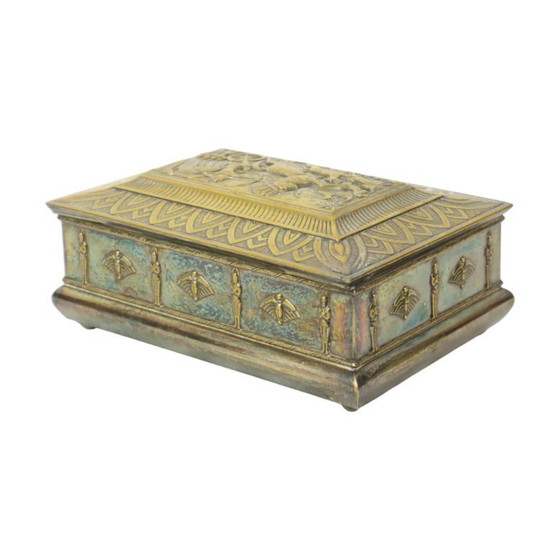 Image 1 of Verzilverde Art Deco Kist Trinket Doos