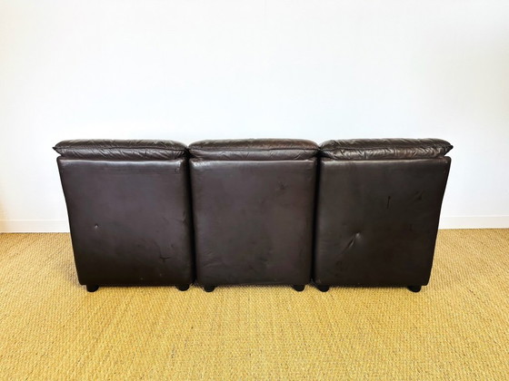 Image 1 of Canapé Modulaire et fauteuil vintage en Cuir, Allemagne, 1970, Set de 4