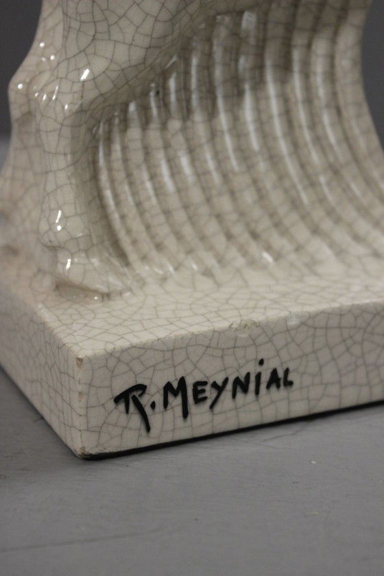 Image 1 of René Meynial - Cracked Art Deco Period Charging Aries France 1930s