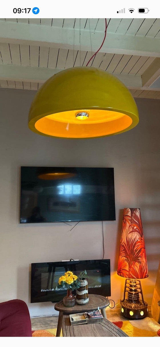 Vintage Space age dome lamp – Pendant lamps, Metal, Fiberglass (photo 4 of 5)