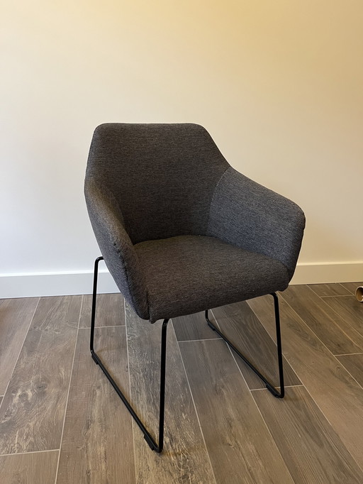 Chair metal black with dark gray top