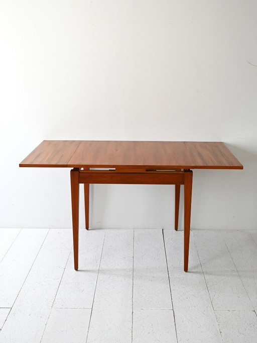 1960s Vintage Scandinavian Square Dining Table Teak