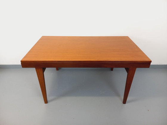 Image 1 of Table à Manger Scandinave Vintage des Années 50 60 en Teck avec Rallonge