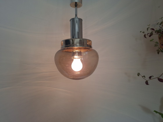 Image 1 of Elegante lampadario vintage con vetro fumé