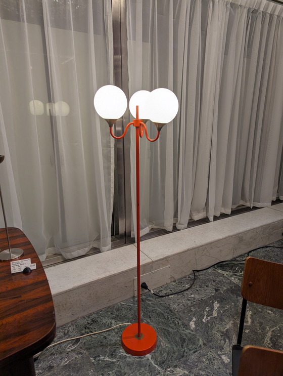 Image 1 of Vintage Space Age Oranje Vloerlamp - LeClaire Schäfer - 1970s