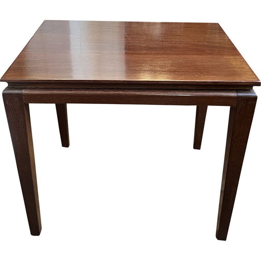 Mesa de centro vintage de caoba y madera de palma, 1940