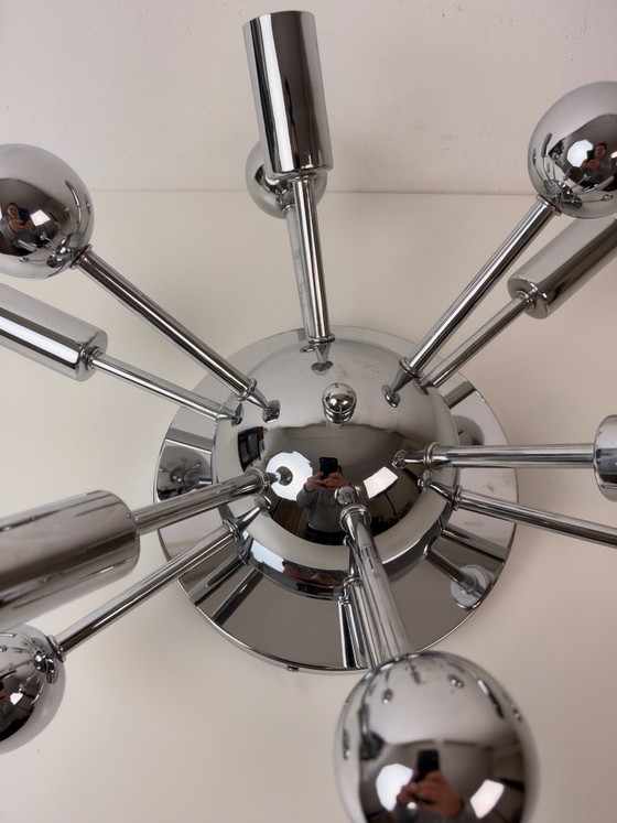 Sputnik, Space Age chrome ceiling light, Grey (photo 4 of 6)