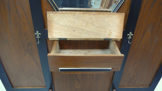 Image 1 of Gran perchero Art Nouveau en olmo / madera maciza de olmo + negro, hacia 1910