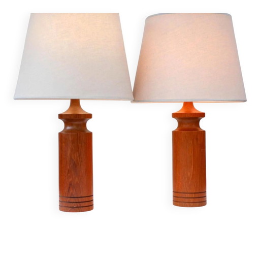 Large mid-century modern Danish teak table lamps, set of 2 – tafellampen, Mid Century Modern
