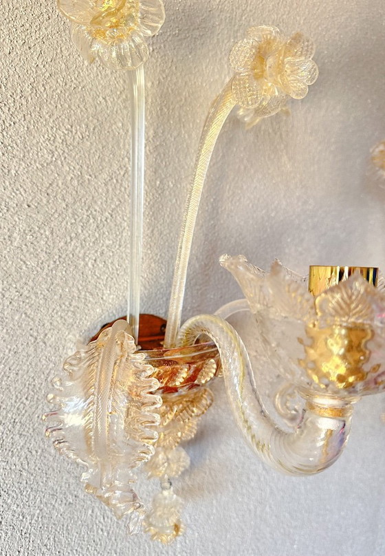 Coppia di applique vintage in vetro di Murano – Metallo (photo 11 of 12)