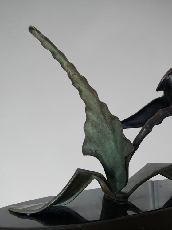 Marcel GUILLEMARD (1886–1932) / Atelier Primavera — Coppia di Cince dal Ciuffo, Importante Scultura Art (photo 11 of 20)