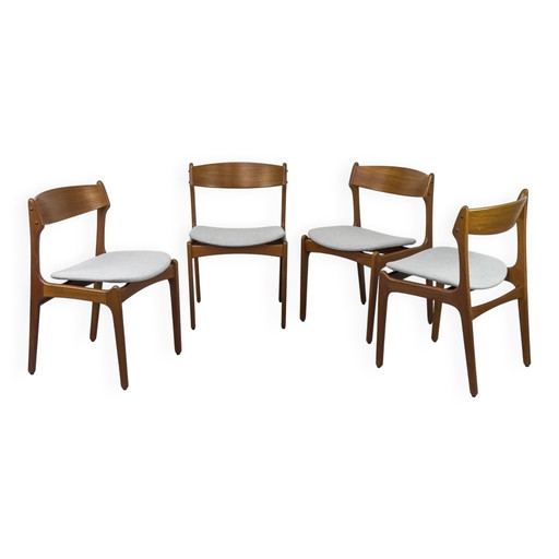Danish Teak Dining Chairs by Erik Buch for OD Møbler, 1960s, Set of 4
