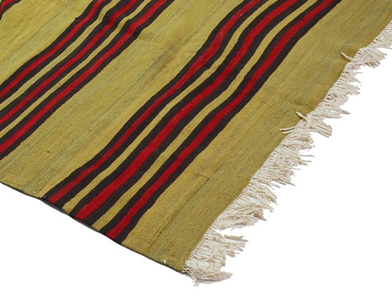 Tappeto turco vintage Yoruk Kilim 263x140 cm – Tessuto a mano in lana con motivo a righe, tessitura piatta (photo 6 of 10)