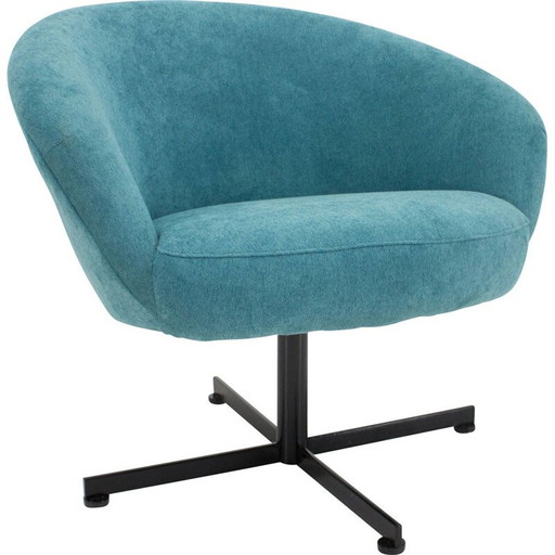 Poltrona girevole blu vintage, Cecoslovacchia 1970