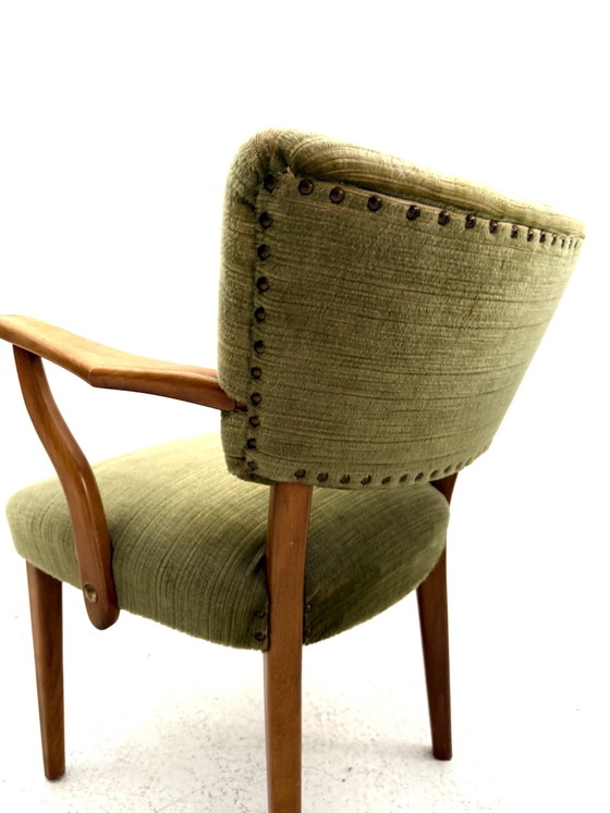 Set van 2 vintage cocktailfauteuils, jaren ‘60, Hout, Textiel, Bruin (foto 4 van 10)