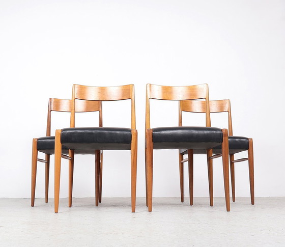 Image 1 of Lübke Wooden Dining Table Chairs, 1960S