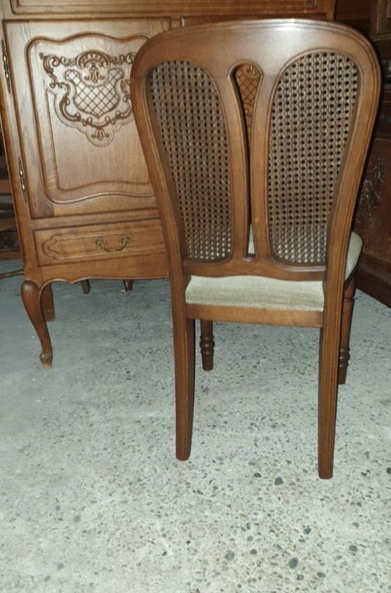 4 chaises de salle à manger classiques en chêne – Textile, Wood (photo 6 of 6)