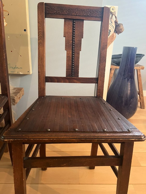 2 sedie in rovere antico, stile Art Déco – Sedie da pranzo, Wood (photo 2 of 10)
