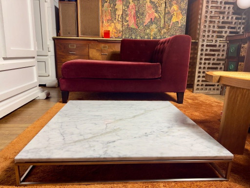 Marmer Living Divani Wall 2 Table – Piero Lissoni – 95X95 cm | 13 cm hoog – salontafels, Marble, rvs