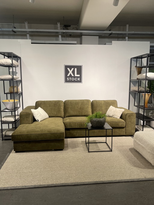 XL Stock Groene Velvet Chaise Longue