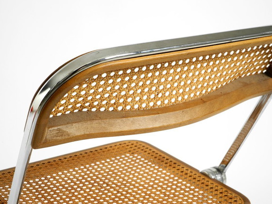 Image 1 of Rare chaise pliante Plia des années 1970 avec canne viennoise, par Giancarlo Piretti pour Castelli