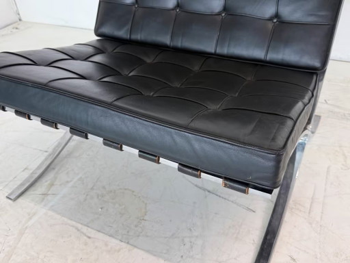 Knoll International Barcelona Fauteuil en cuir Design – stoelen fauteuils, Leather, Metal, Vintage (photo 2 of 19)