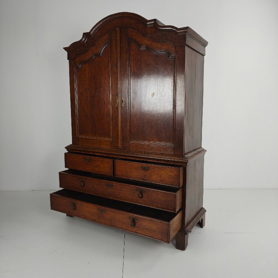 Image 1 of Dutch 18th Century Oak Cabinet – “Diaper Cabinet”