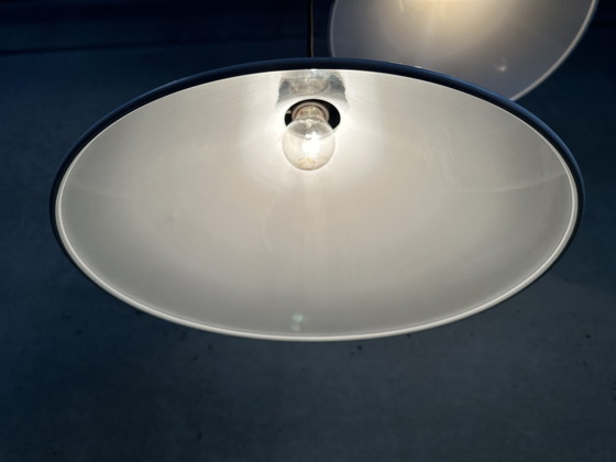 Image 1 of 2 lampade a sospensione vintage in metallo bianco - anni '80