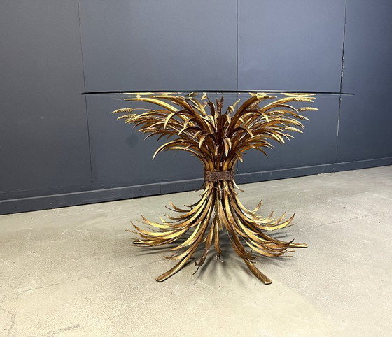 Image 1 of Table de salle à manger Coco Chanel en métal doré, années 1960