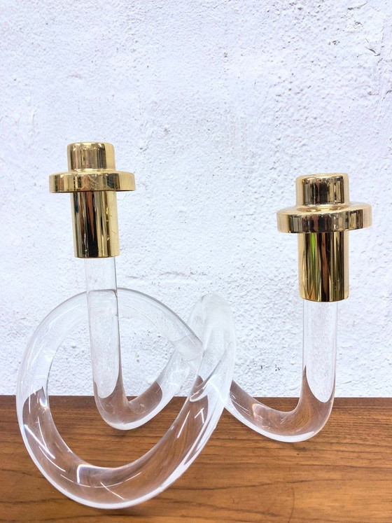 Image 1 of Bougeoir double en plexiglas acrylique, conçu par Elaine Bscheider pour Dorothy Thorpe