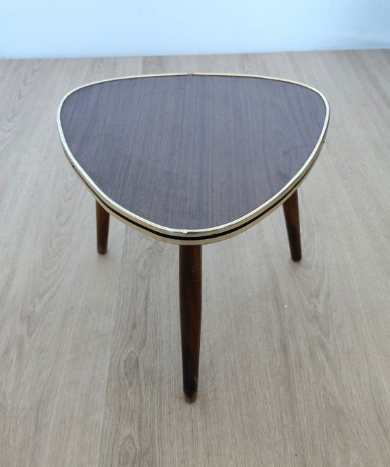 Image 1 of Fifties side table with wood motif
